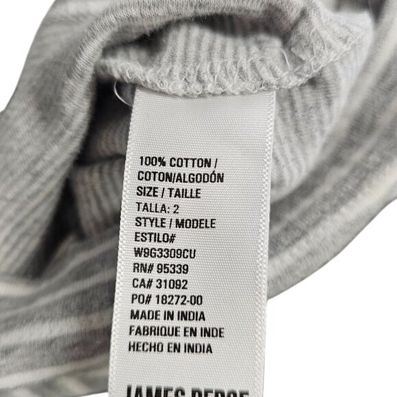 Standard James Perse Womens Striped Cowl Neck Long Sleeve Shirt, Cotton, Sz 2/ M - Picture 4 of 8